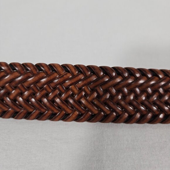 VINTAGE Hipster Western Genuine BROWN Leather Bonded Lacing BELT Men's Size 34. - Picture 12 of 17